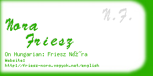 nora friesz business card